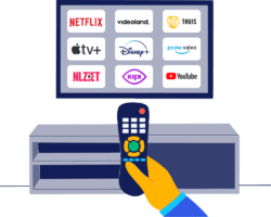 Apps van streamingdiensten op een tv