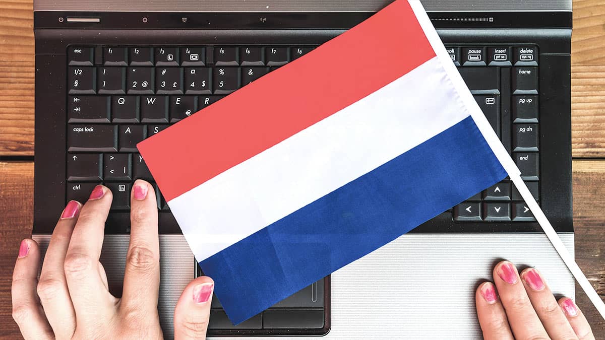 Nederlandse vlag op een laptop